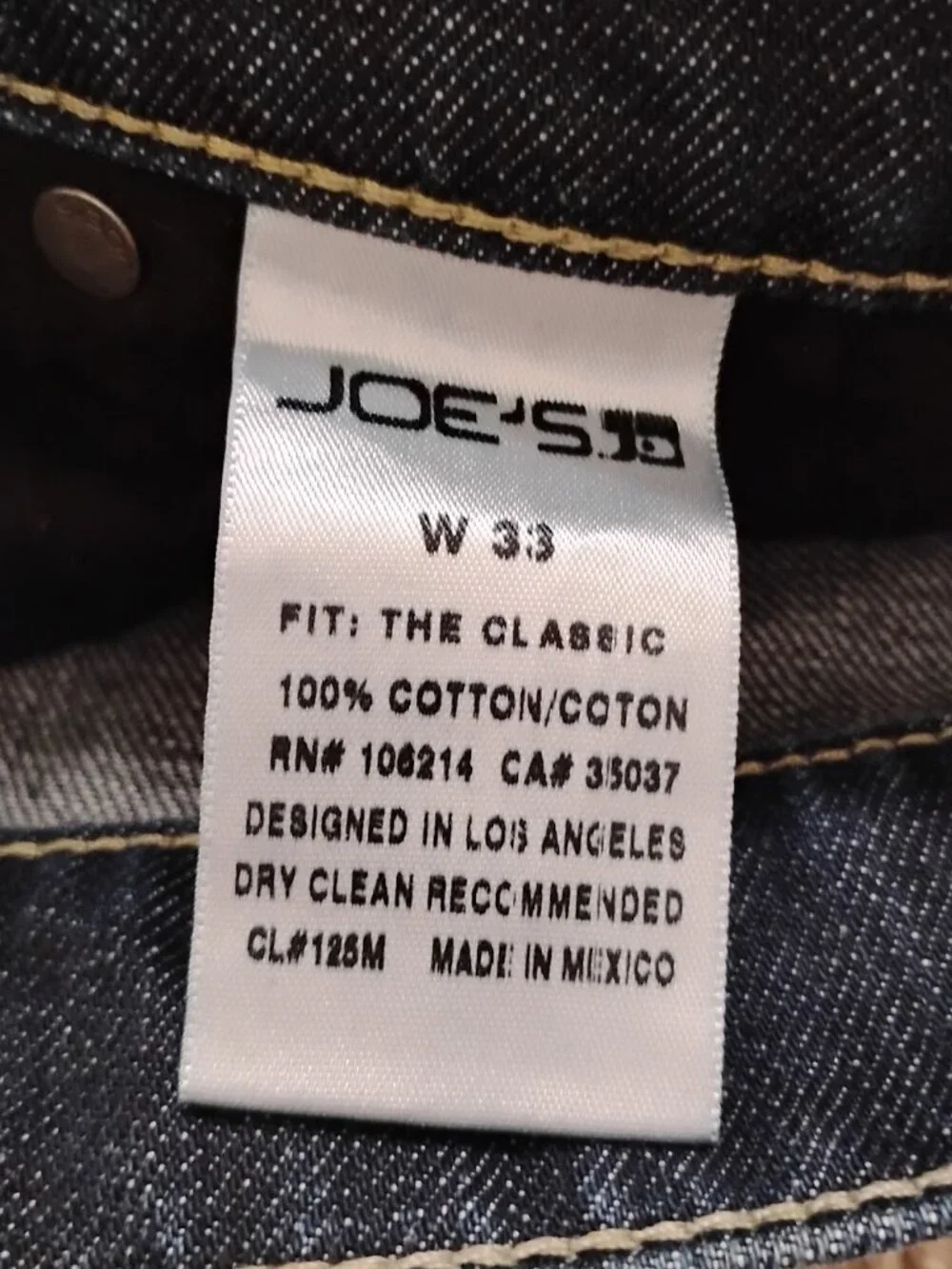 Joe's Women's Dark Blue The Classic Denim Dark Wash Straight Leg Jeans Size 33